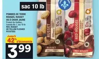 Super C Pommes de terre rouges, russet ou à chair jaune | red, russet or yellow fleshed potatoes offer