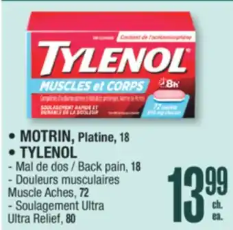 Jean Coutu Motrin, platine, 18, tylenol offer