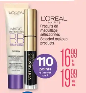 Jean Coutu L'oreal paris selected makeup products offer