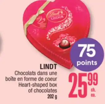 Jean Coutu Lindt heart-shaped box of chocolates offer