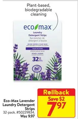 Walmart Eco-max lavender laundry detergent strips offer