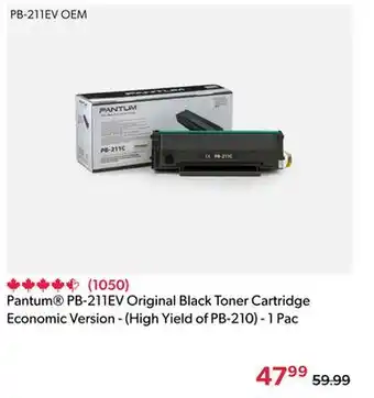 Shopper+ Pantum pb-211ev original black toner cartridge economic version - (high yield of pb-210) - 1 pac offer