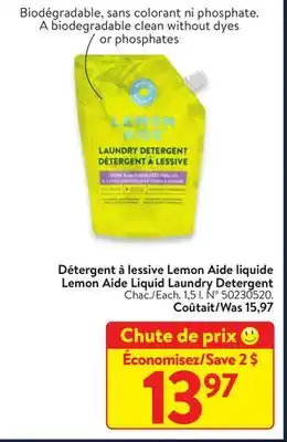 Walmart Lemon aide liquid laundry detergent offer
