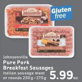 IGA Johnsonville Pure Pork Breakfast Sausages 250g-375g offer