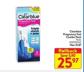 Walmart Clearblue pregnancy test combo pack offer