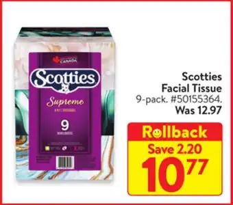 Walmart Scotties facial tissue offer