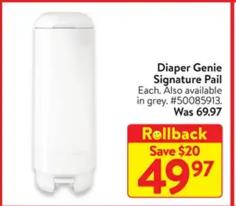 Walmart Diaper genie signature pail offer