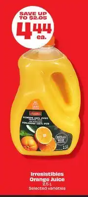 Metro Irresistibles orange juice offer