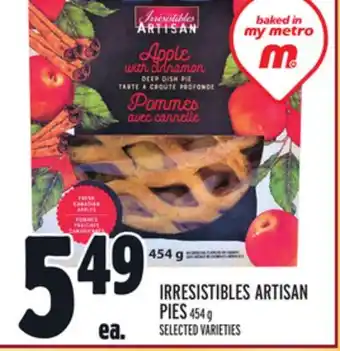 Metro Irresistibles artisan pies offer