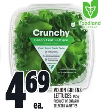 Metro Vision greens lettuces offer