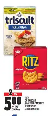 Metro Ritz or triscuit snacking crackers offer