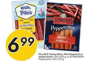 Sobeys Piller's turkey bites, mini pepperoni or salami sticks offer