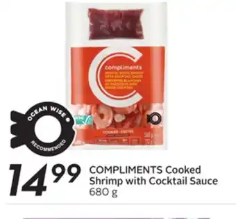 Sobeys Compliments cooked shrimp with cocktail sauce offer