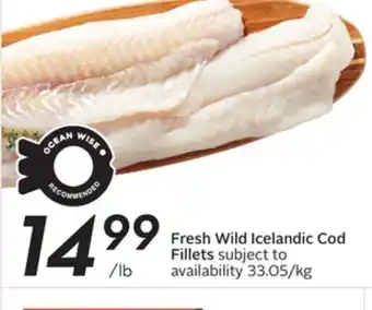 Sobeys Fresh wild icelandic cod fillets offer
