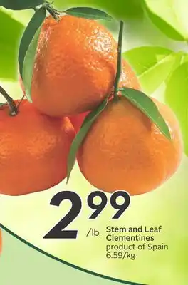 Sobeys Stem and leaf clementines offer