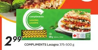 Sobeys Compliments lasagna offer