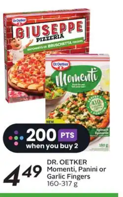 Sobeys Momenti, panini or garlic fingers offer