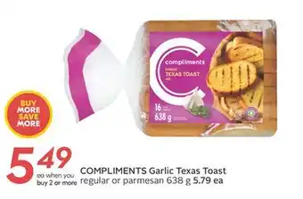 Sobeys Compliments garlic texas toast offer