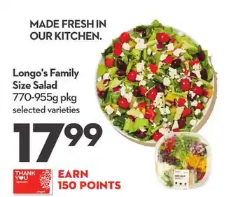 Longo's Longo's family size salad offer