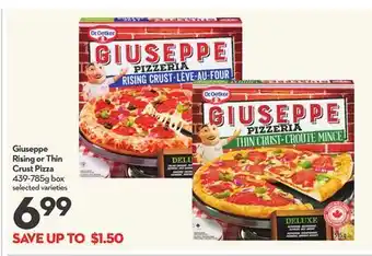 Longo's Giuseppe rising or thin crust pizza offer