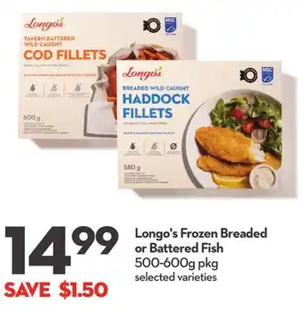 Longo's Longo's frozen breaded or battered fish offer