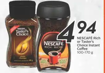 Sobeys Nescafé rich or taster's choice instant coffee offer