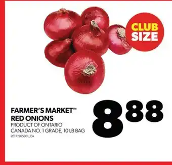 Real Canadian Superstore Farmer's market red onions, 10 lb bag offer
