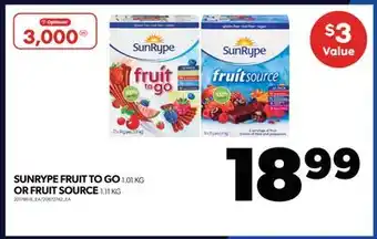 Real Canadian Superstore Sunrype fruit to go 1.01 kg or fruit source 1.11 kg offer