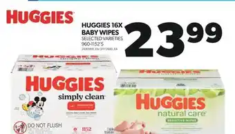 Real Canadian Superstore Huggies 16x baby wipes, 960-1152's offer