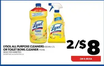 Real Canadian Superstore Lysol all purpose cleaners, 650 ml-1.2 l or toilet bowl cleaner, 710 ml offer
