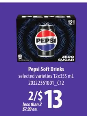 Loblaws Pepsi soft drinks, 12x355 ml offer