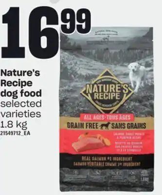 Loblaws Nature's recipe dog food, 1.8 kg offer