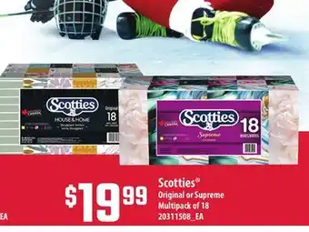 Loblaws Scotties original or supreme multipack of 18 offer