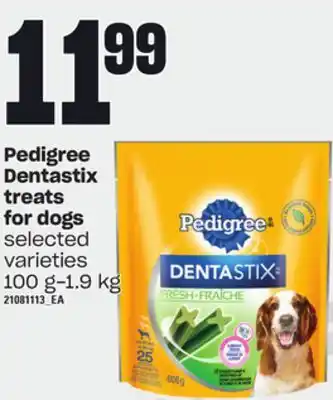 Loblaws Pedigree dentastix treats for dogs, 100 g-1.9 kg offer