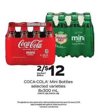 Loblaws Coca-cola mini bottles, 8x300 ml offer