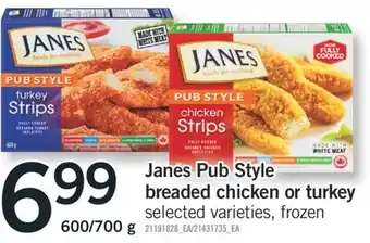 Fortinos Janes pub style breaded chicken or turkey, 600/700 g offer