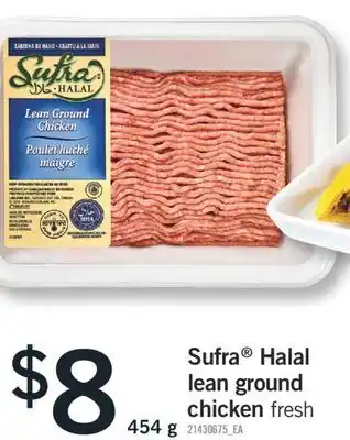 Fortinos Sufra halal lean ground chicken, 454 g offer