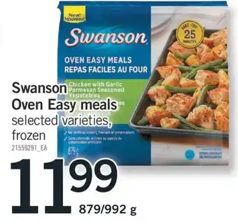 Fortinos Swanson oven easy meals, 879/992 g offer