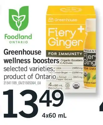 Fortinos Greenhouse wellness boosters, 4x60 ml offer
