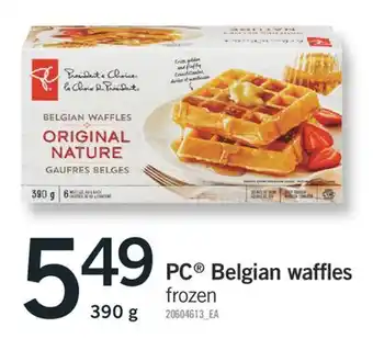 Fortinos Pc belgian waffles, 390 g offer