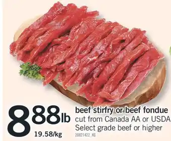 Fortinos Beef stirfry or beef fondue offer