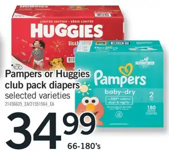 Fortinos Pampers or huggies club pack diapers offer
