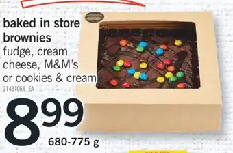 Fortinos Baked in store brownies, 680-775 g offer