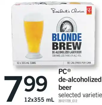 Fortinos Pc de-alcoholized beer offer