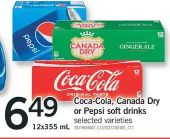 Fortinos Coca-cola, canada dry or pepsi soft drinks offer
