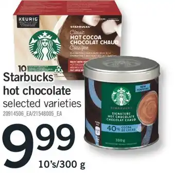 Fortinos Starbucks hot chocolate 10's/300 g offer