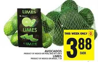 Food Basics Avocados or limes offer