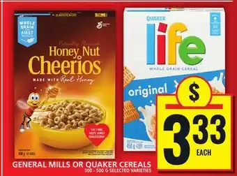 Food Basics General mills or quaker cereals offer