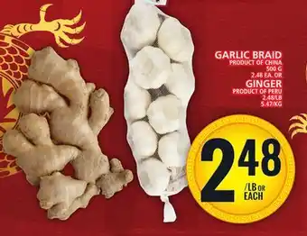 Food Basics Garlic braid or ginger offer
