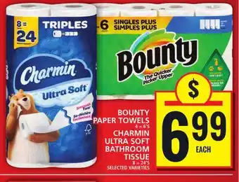 Food Basics Bounty paper towels or charmin ultra soft bathroom tissue offer
